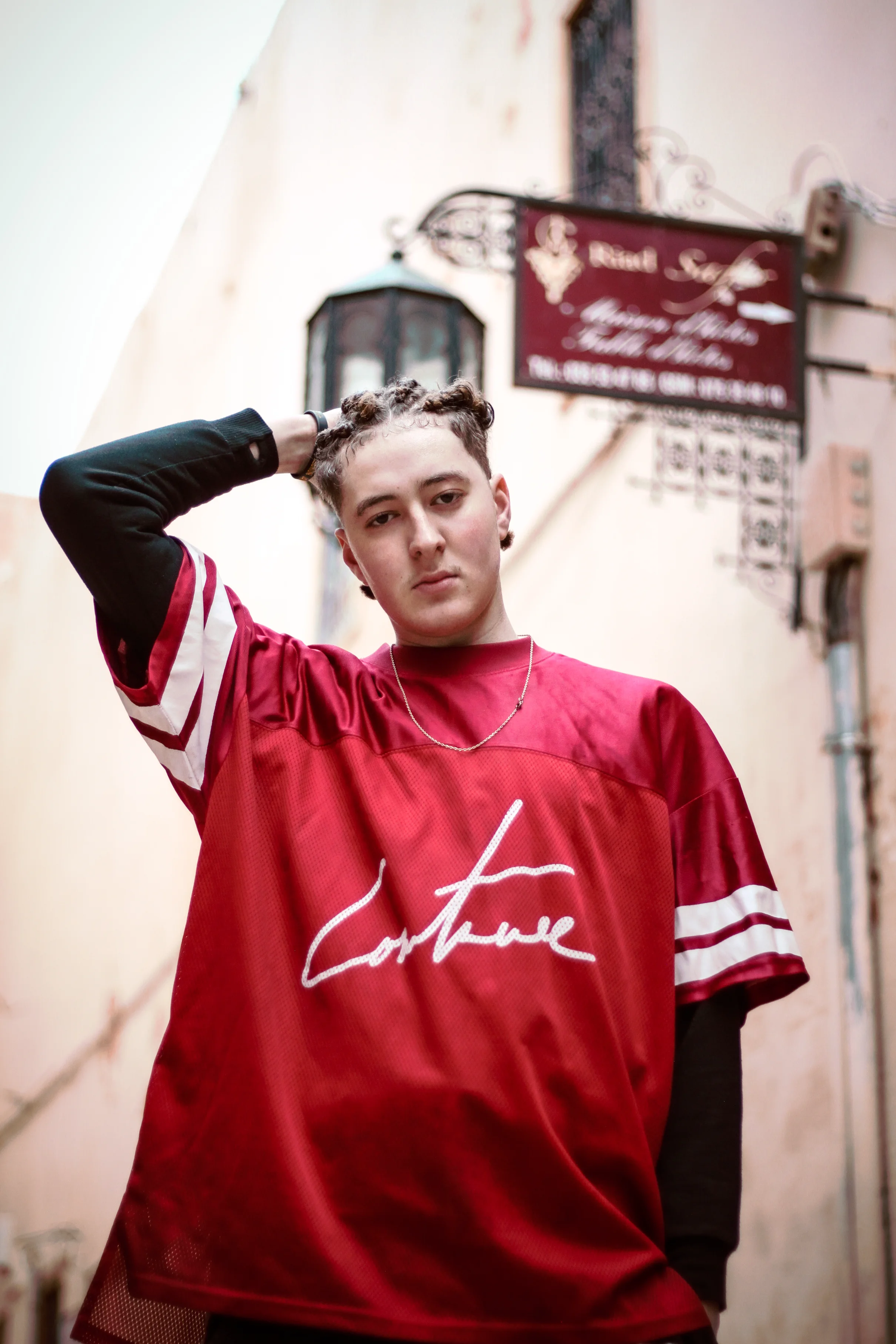 MEDINA STREET - red fashion vibe photography by Driss Nassiri