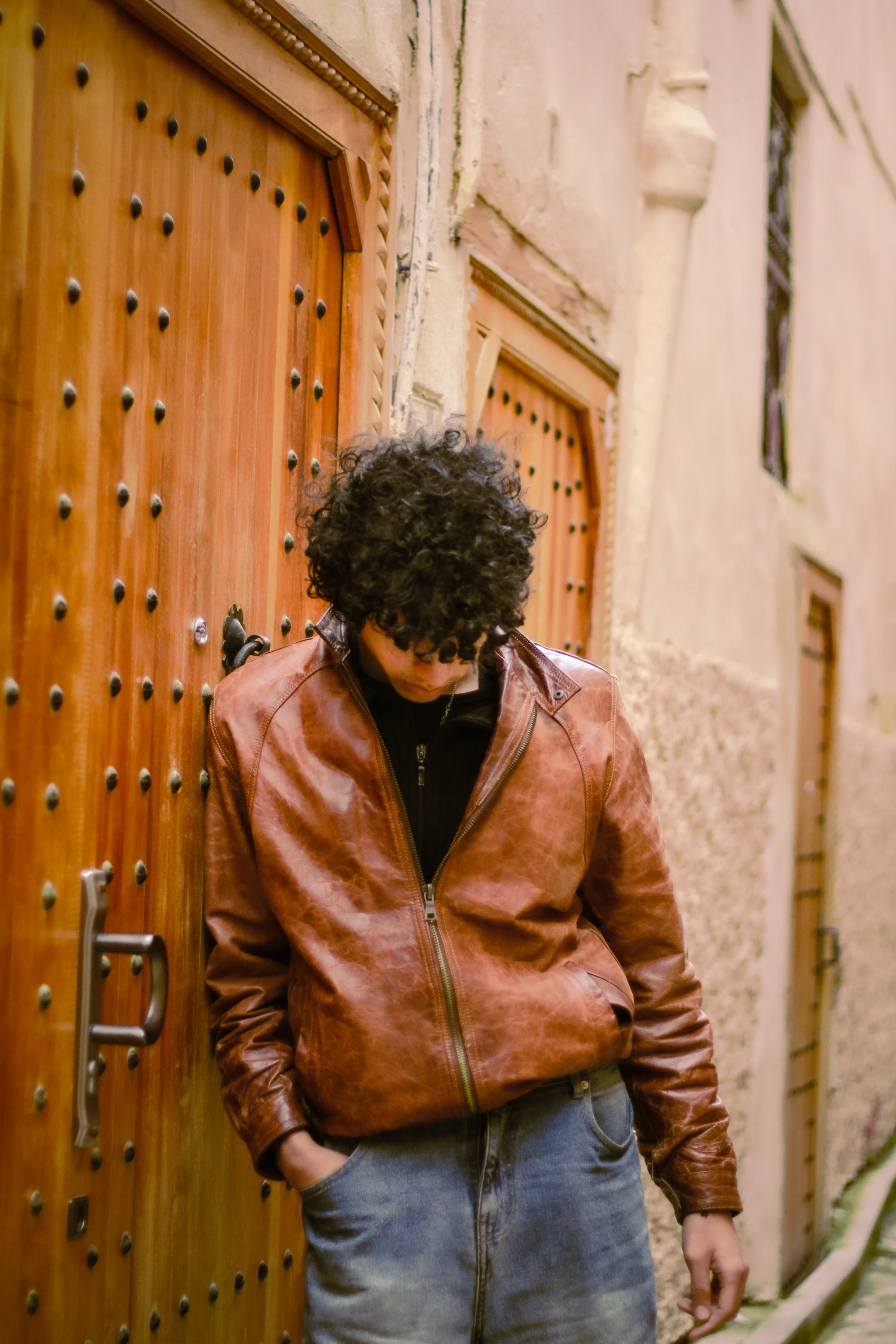 MEKNES MEDINA STILLS - street leather fashion photography by Driss Nassiri